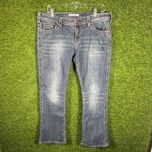 VTG Stetson Womens Bootcut Jeans Size 14 Short Medium Wash Embroidered Pockets